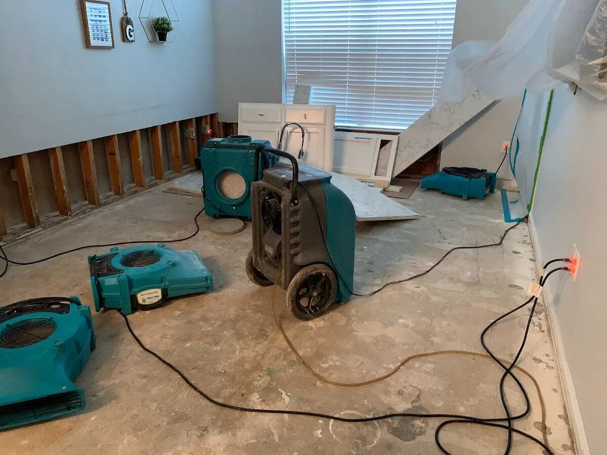 Dehumidifier in flood-cut room for Water Extraction & Removal in Elizabeth